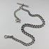 Circa 1900 British Antique Sterling Silver Albert Chain 29g Sterling Silver Lion Fob